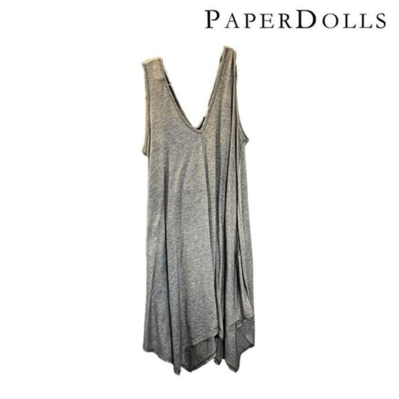 PAPERDOLL Women Casual Loose Soft V-neck Sleeveless‎ Swing Dress - Picture 1 of 6